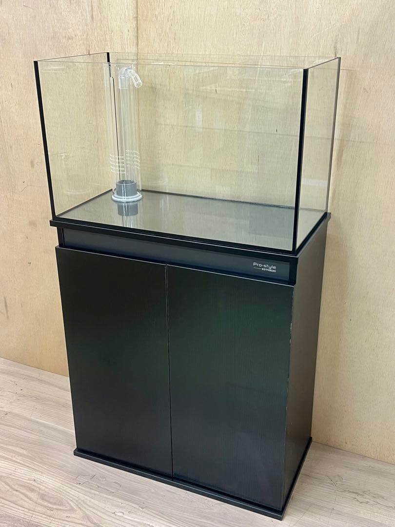 600×300×360オールガラスオーバーフロー水槽セット　ブラックシリコン