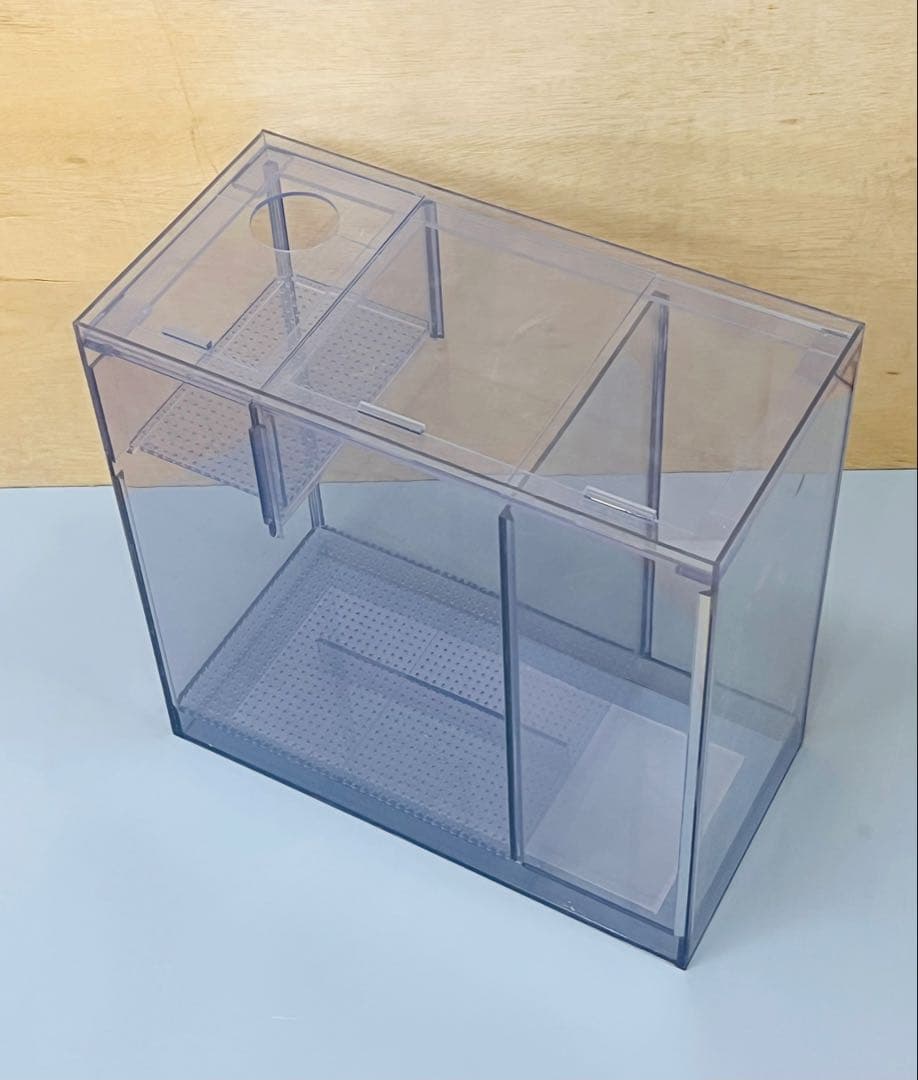 600×300×360オールガラスオーバーフロー水槽セット　ブラックシリコン