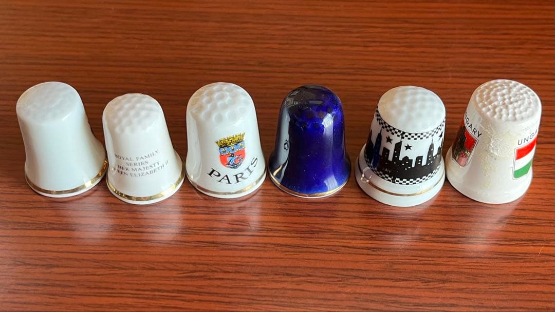 シンブル 指ぬき 19個 セット まとめ売り 陶器製 布製 海外 アンティーク