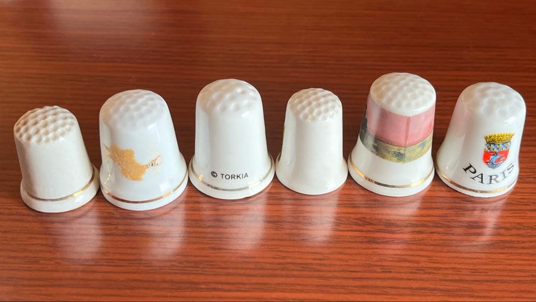 シンブル 指ぬき 19個 セット まとめ売り 陶器製 布製 海外 アンティーク