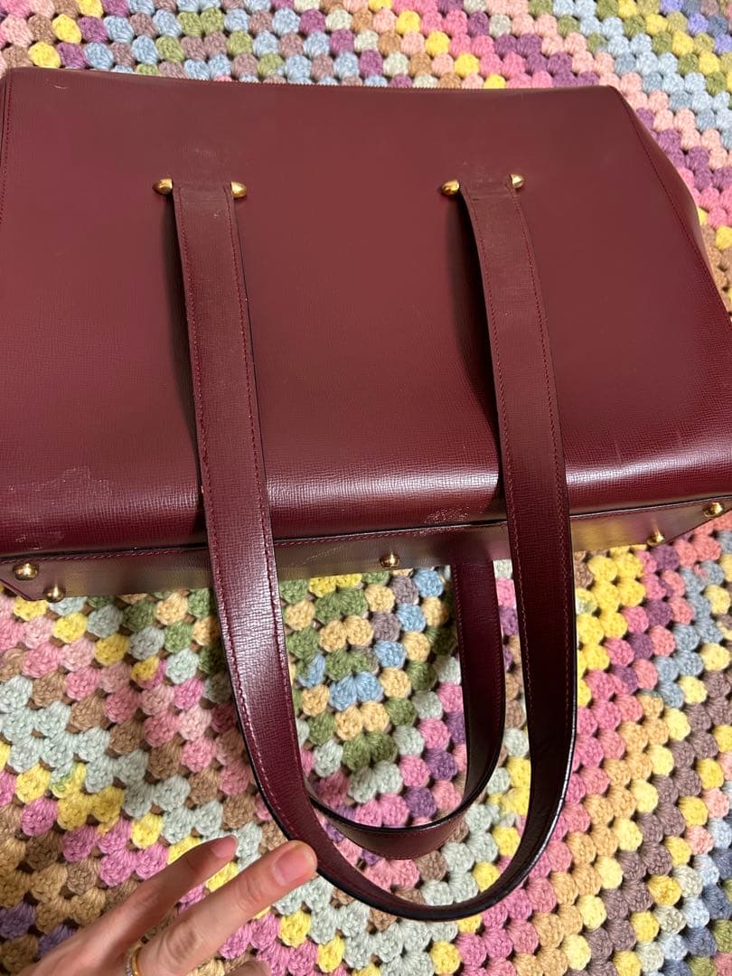 カルティエ Cartier マスト ショルダーバッグ ボルドーレッド