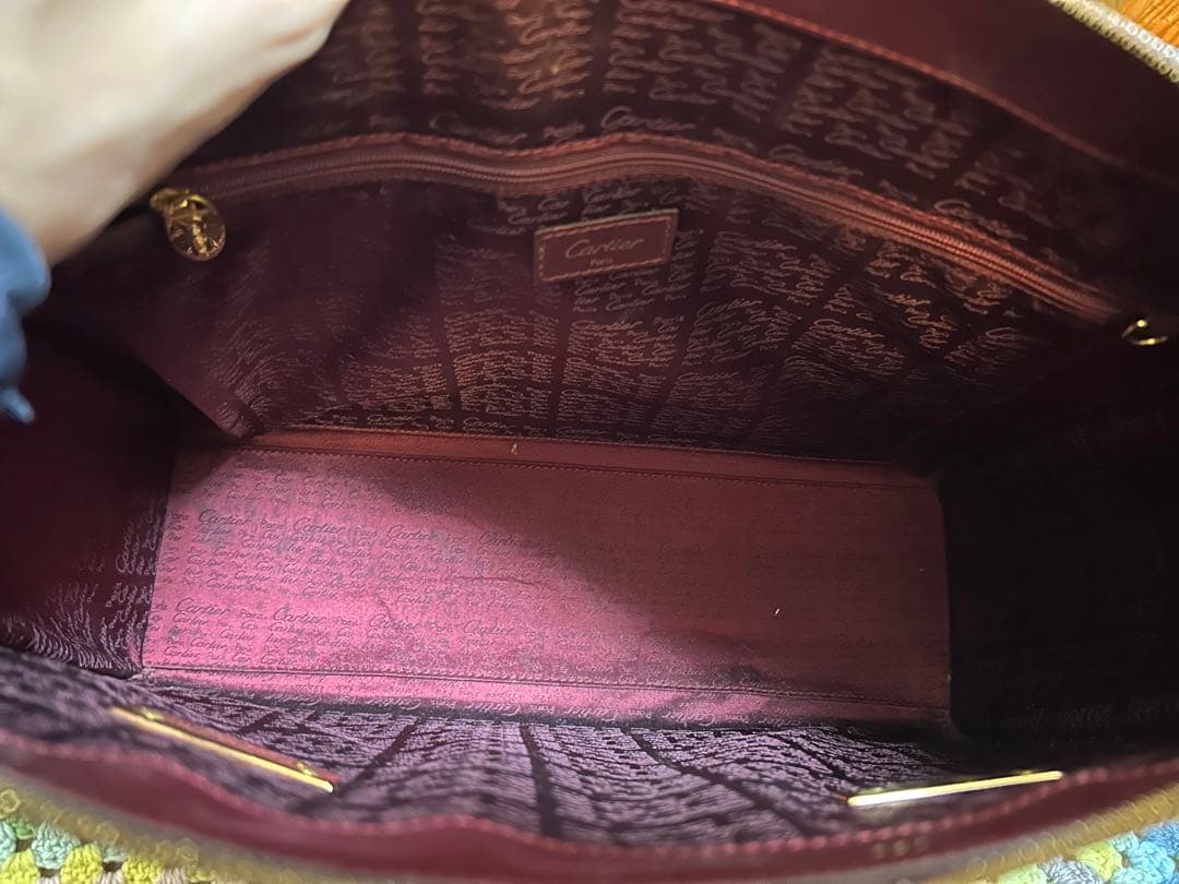 カルティエ Cartier マスト ショルダーバッグ ボルドーレッド