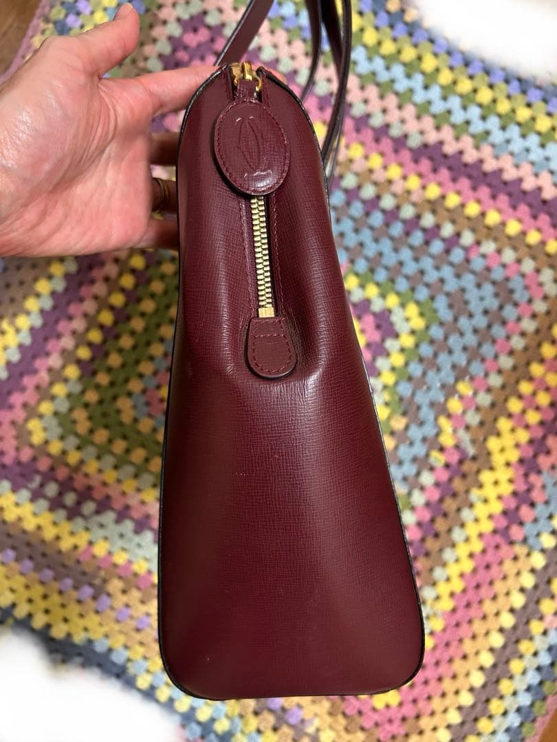 カルティエ Cartier マスト ショルダーバッグ ボルドーレッド