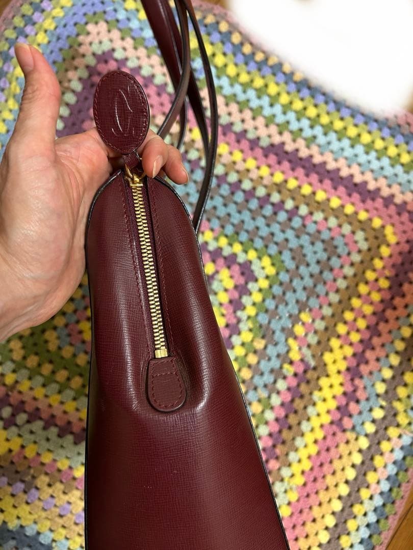 カルティエ Cartier マスト ショルダーバッグ ボルドーレッド