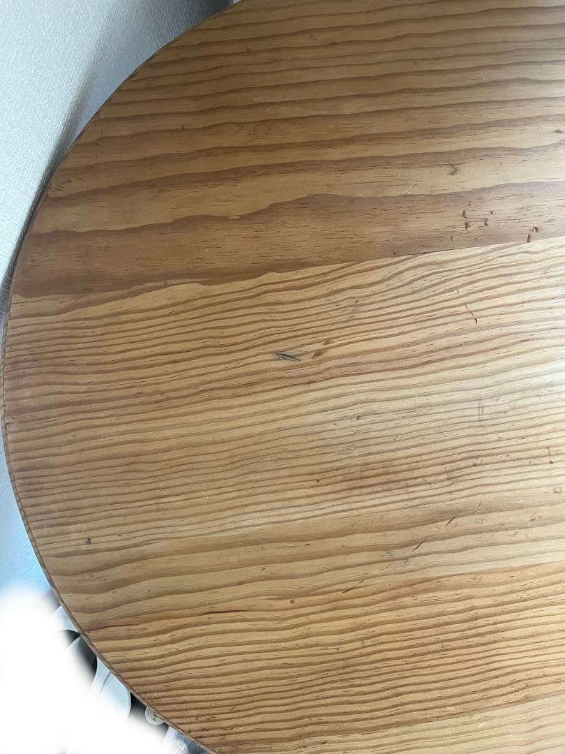 木製ラウンドテーブル アイアン脚 直径70cm アンティーク