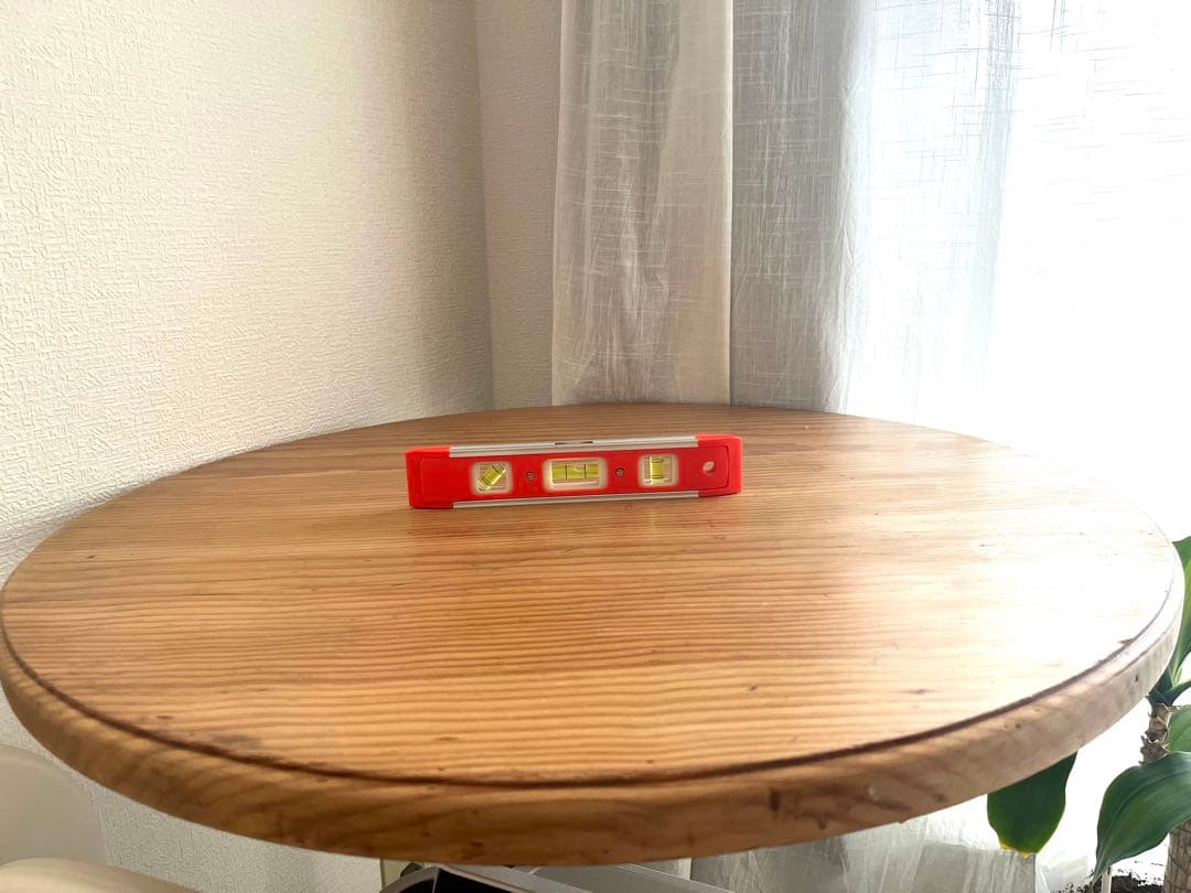 木製ラウンドテーブル アイアン脚 直径70cm アンティーク