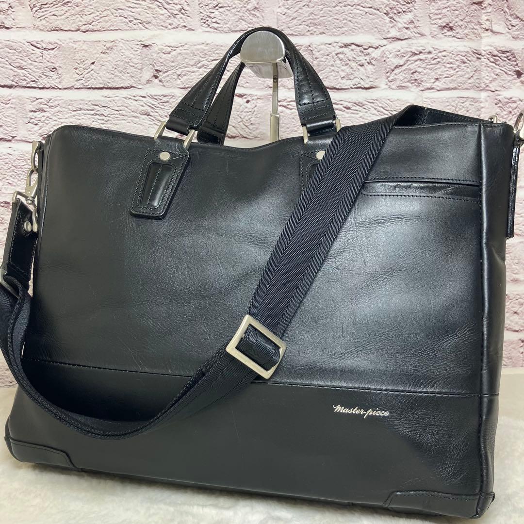 マスターピース✨GLOSS コレクターズ 黒 2way 牛革 ビジネスバッグ
