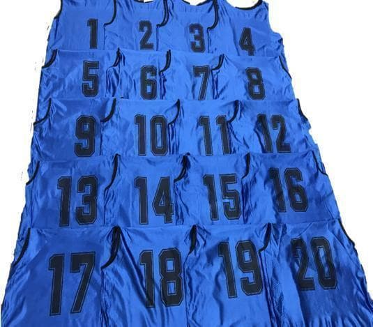 【新品】ビブス２０枚セット大人サイズ　背番号１～２０　ブルー