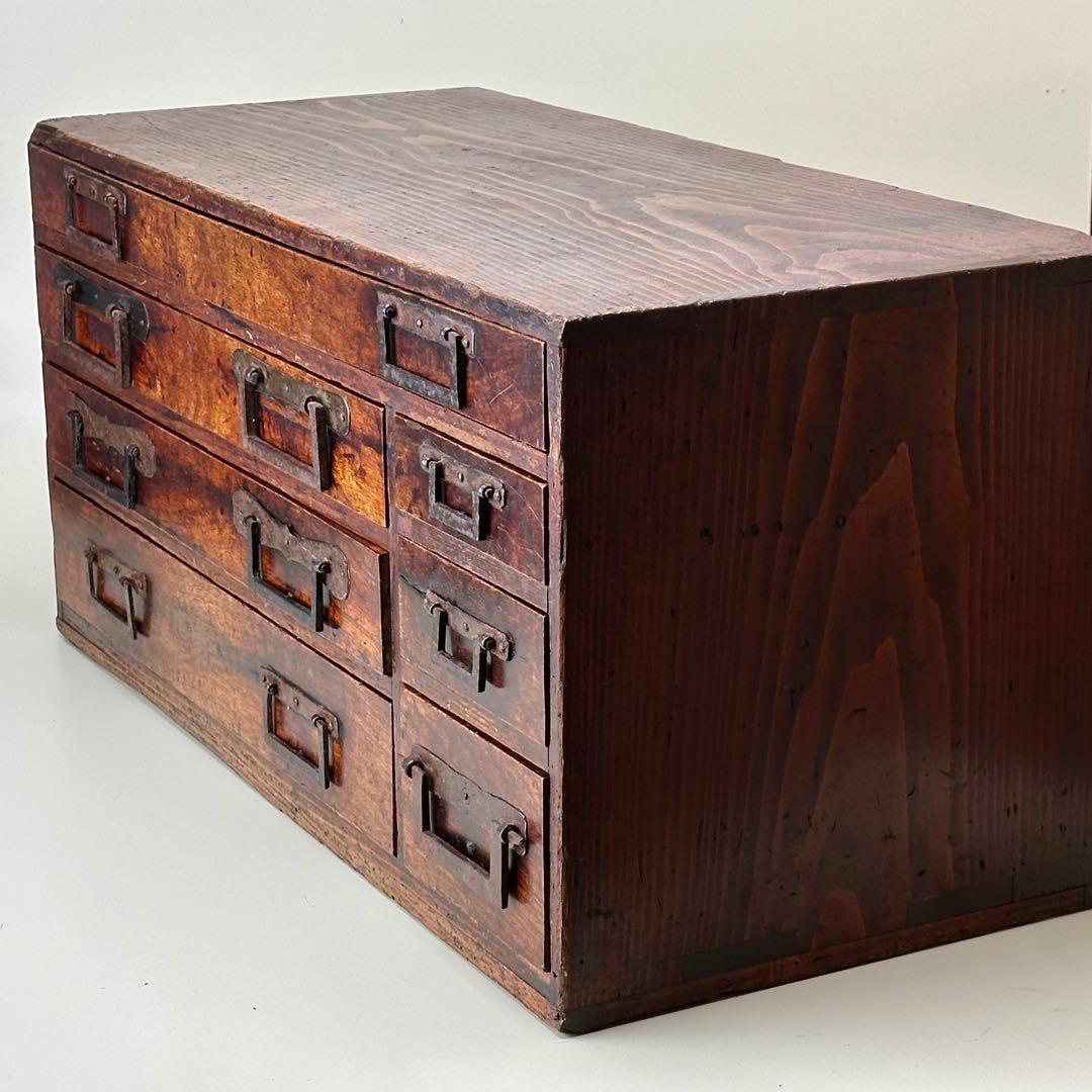 江戸期 欅(ケヤキ) 小引出し時代箪笥 7杯 アンティーク　骨董品　江戸時代