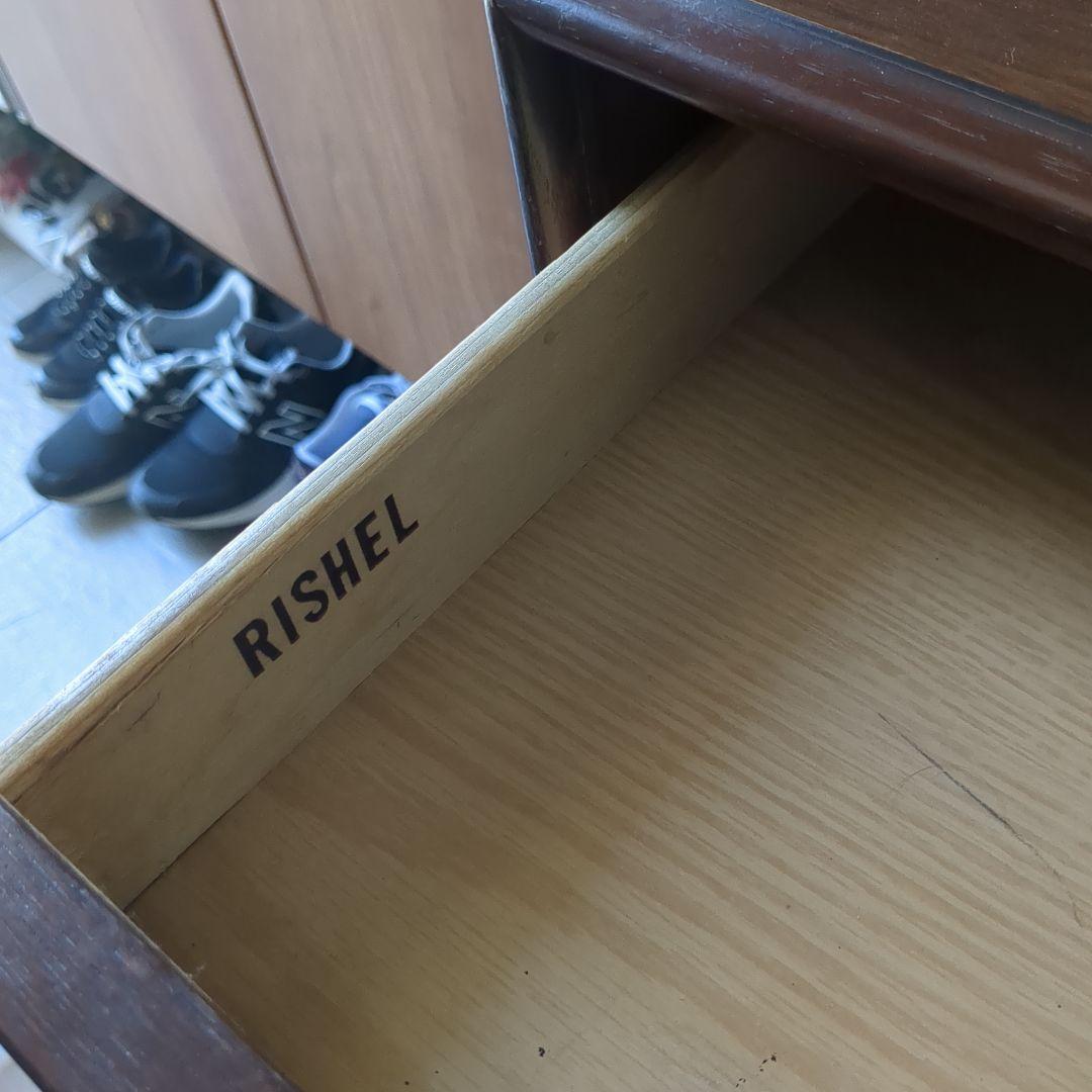 RISHEL サイドテーブル ブラウン 引き出し付き