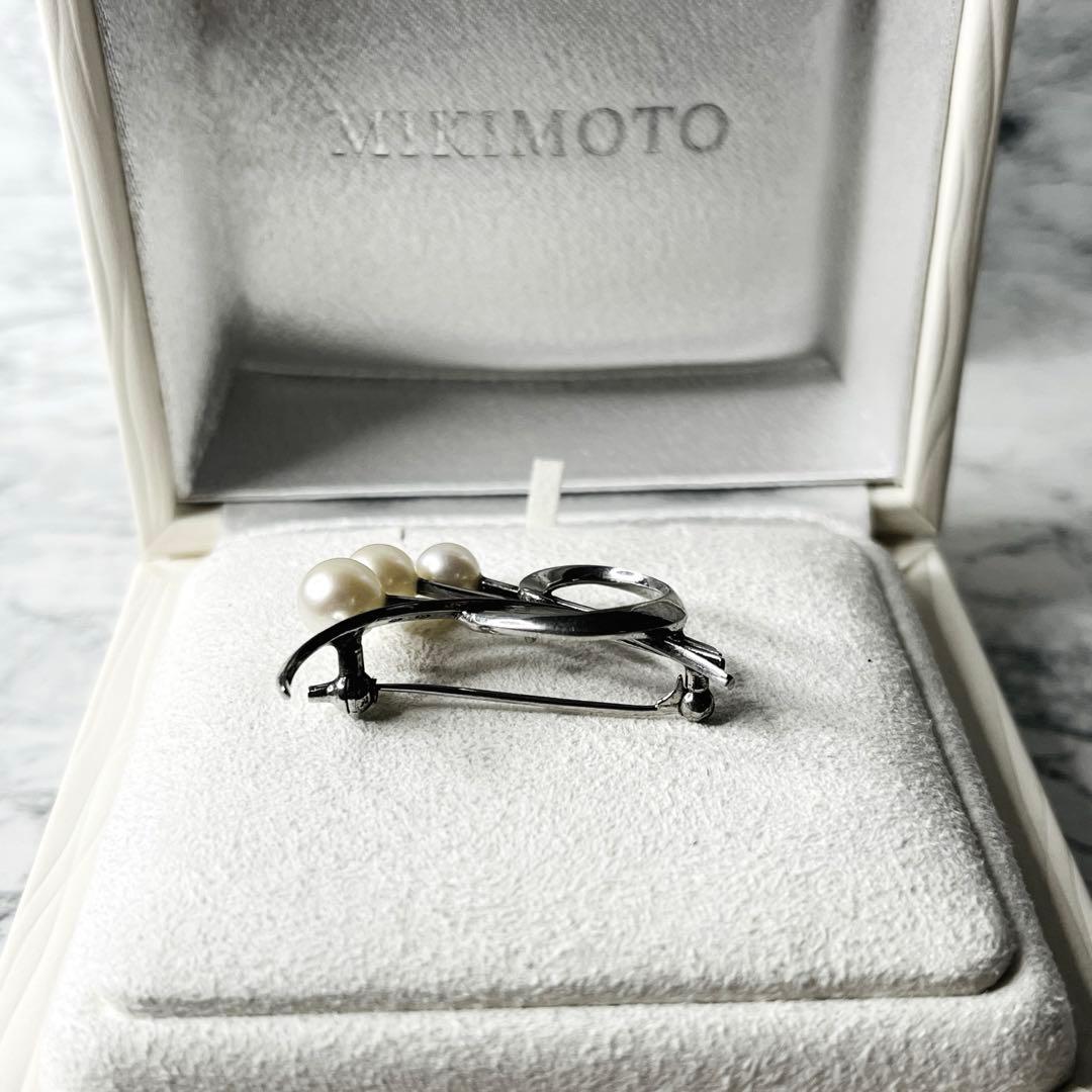 【美品✨】 MIKIMOTOブローチ フェザーモチーフ アコヤ真珠