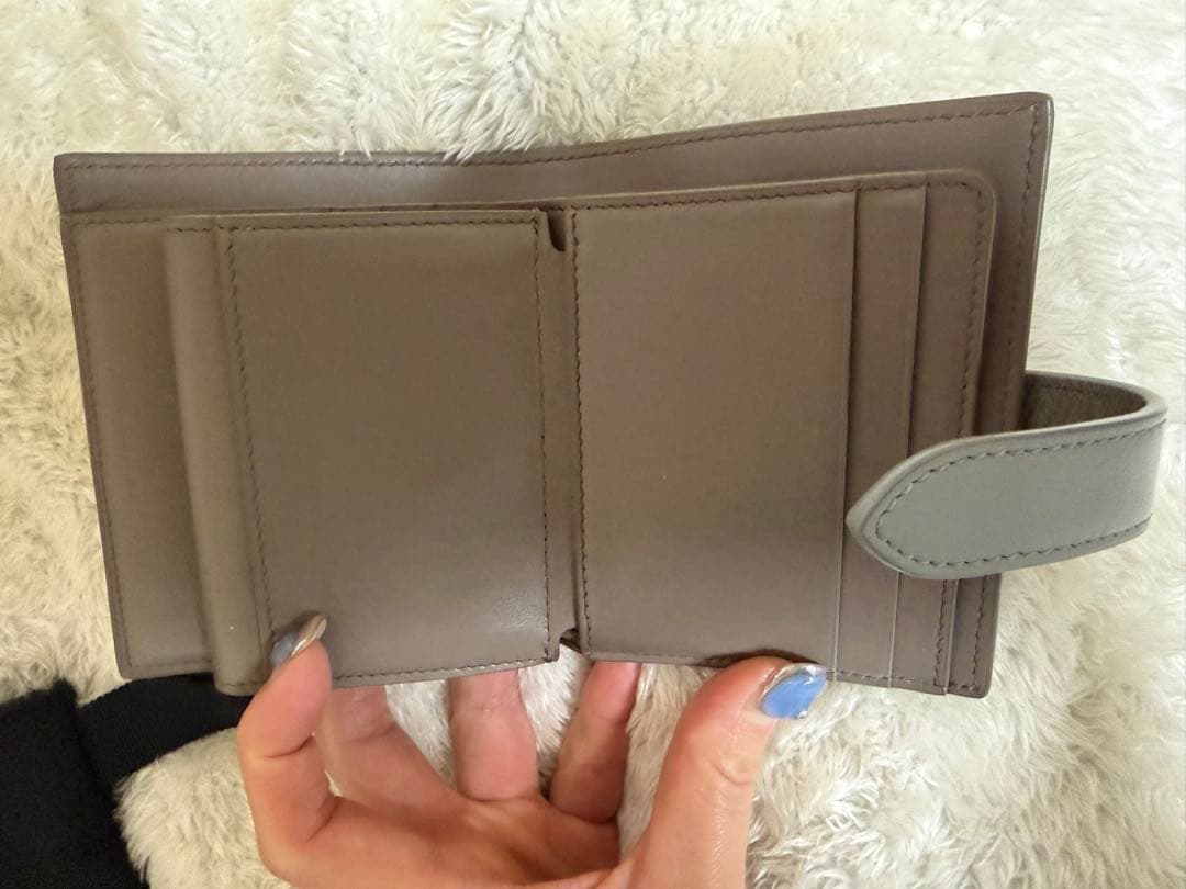 美品 CELINE グレー 二つ折り財布 保存袋付き