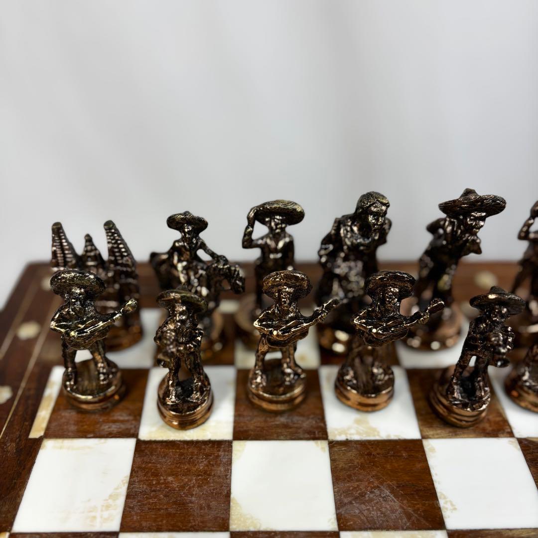 高級　ヴィンテージ　メタル製　チェスセット　猫脚　猫足