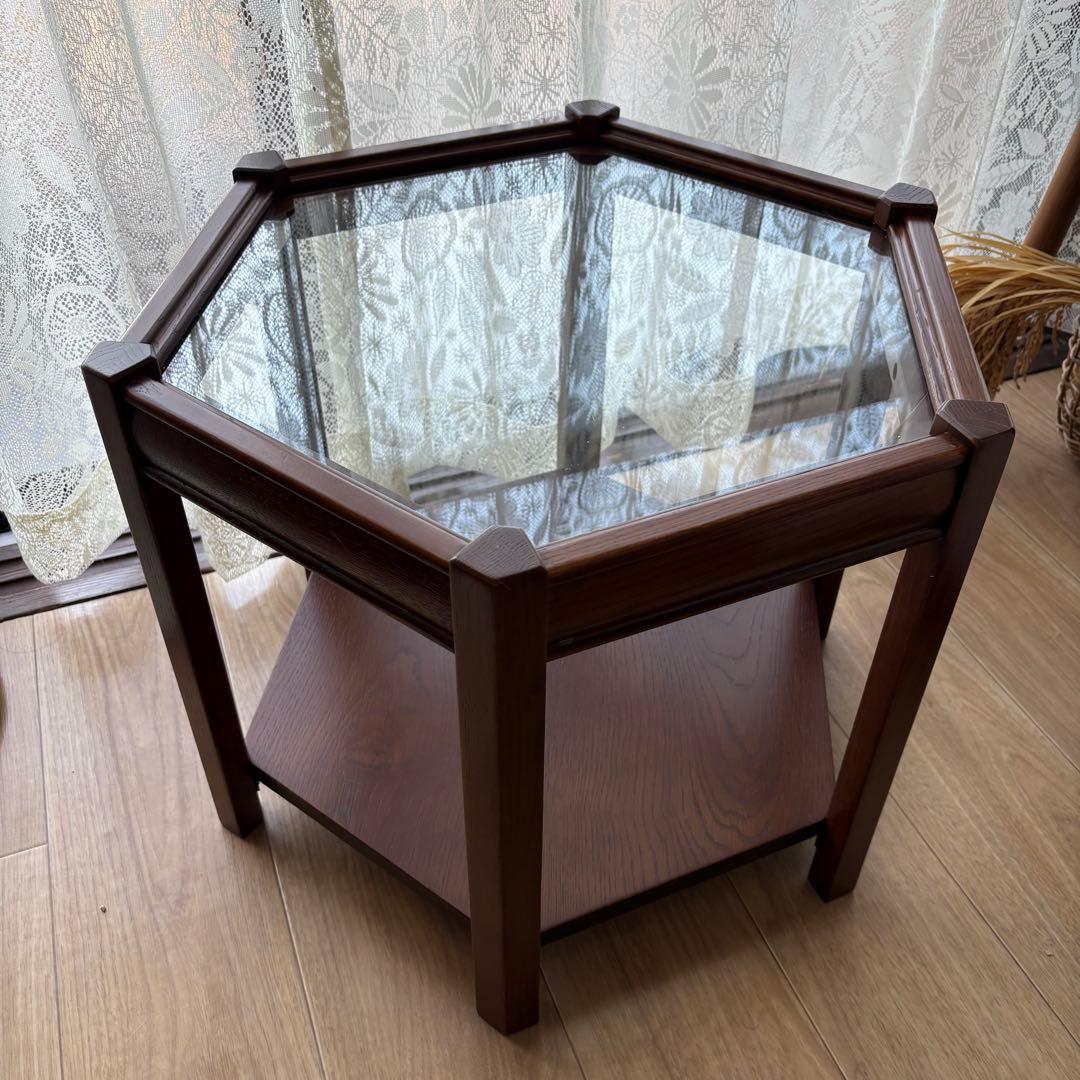 acme funiture ヘキサゴンローテーブル(ガラステーブル)