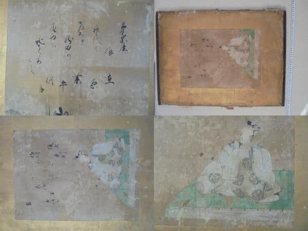 AKａ6794　大和絵　肉筆　屏風？