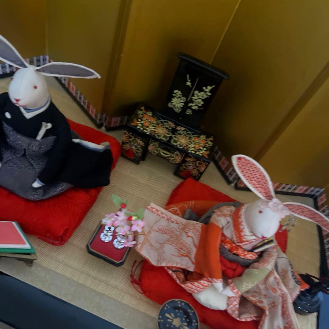 うさぎ雛 お雛様 古布 着物 アンティーク
