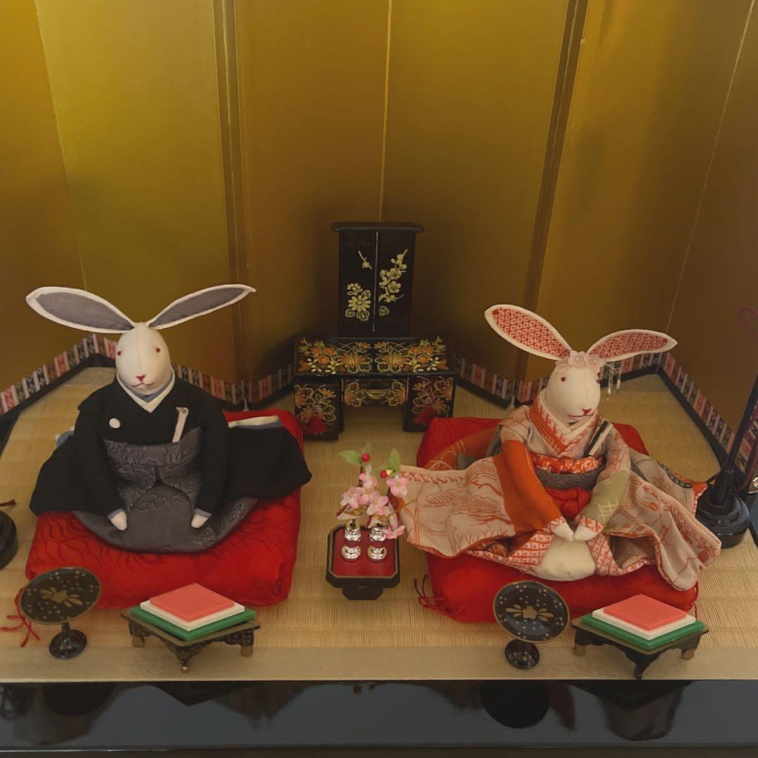 うさぎ雛 お雛様 古布 着物 アンティーク