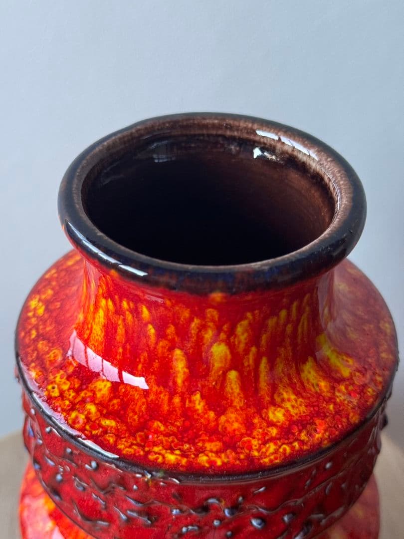 希少！西ドイツ花瓶　赤のFatlava Scheurich/267-20