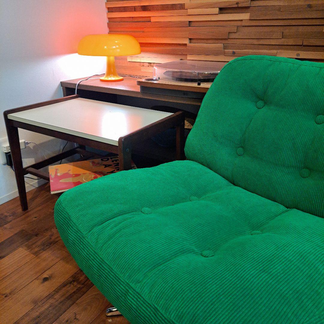 オールドカリモク　名作　コーヒーテーブル　サイドテーブル　白　茶