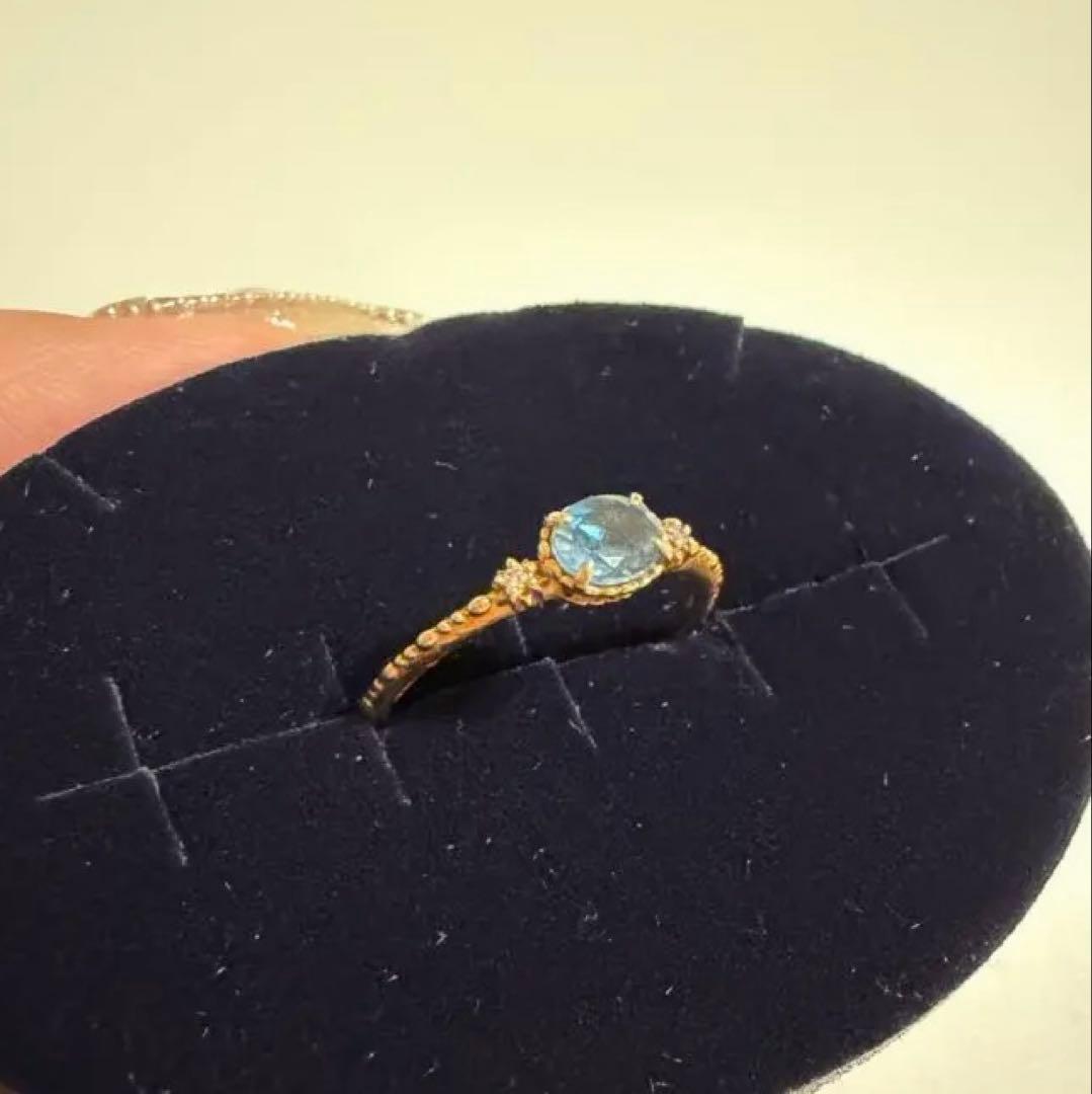 NOJESS ノジェス K10 アクアマリン ダイヤモンド リング 11号