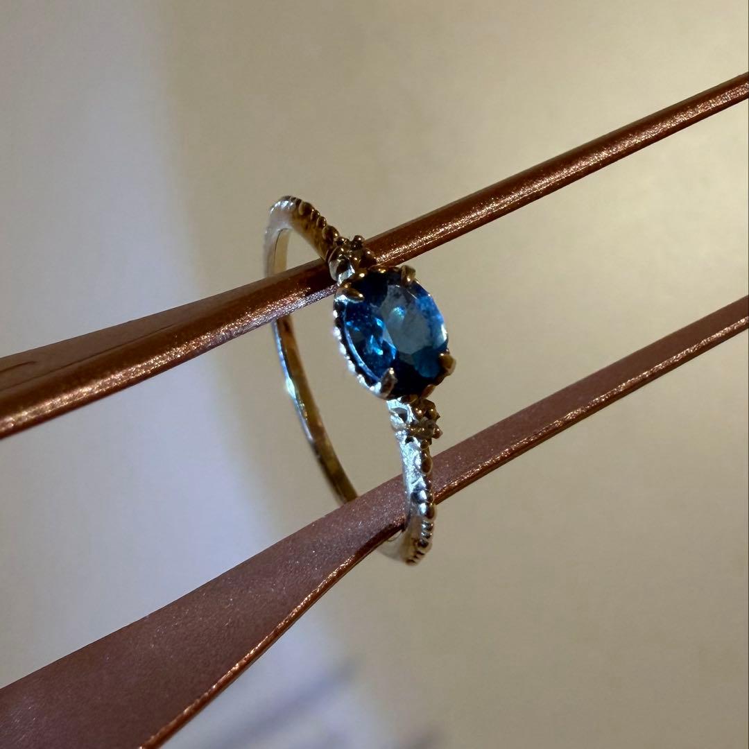 NOJESS ノジェス K10 アクアマリン ダイヤモンド リング 11号