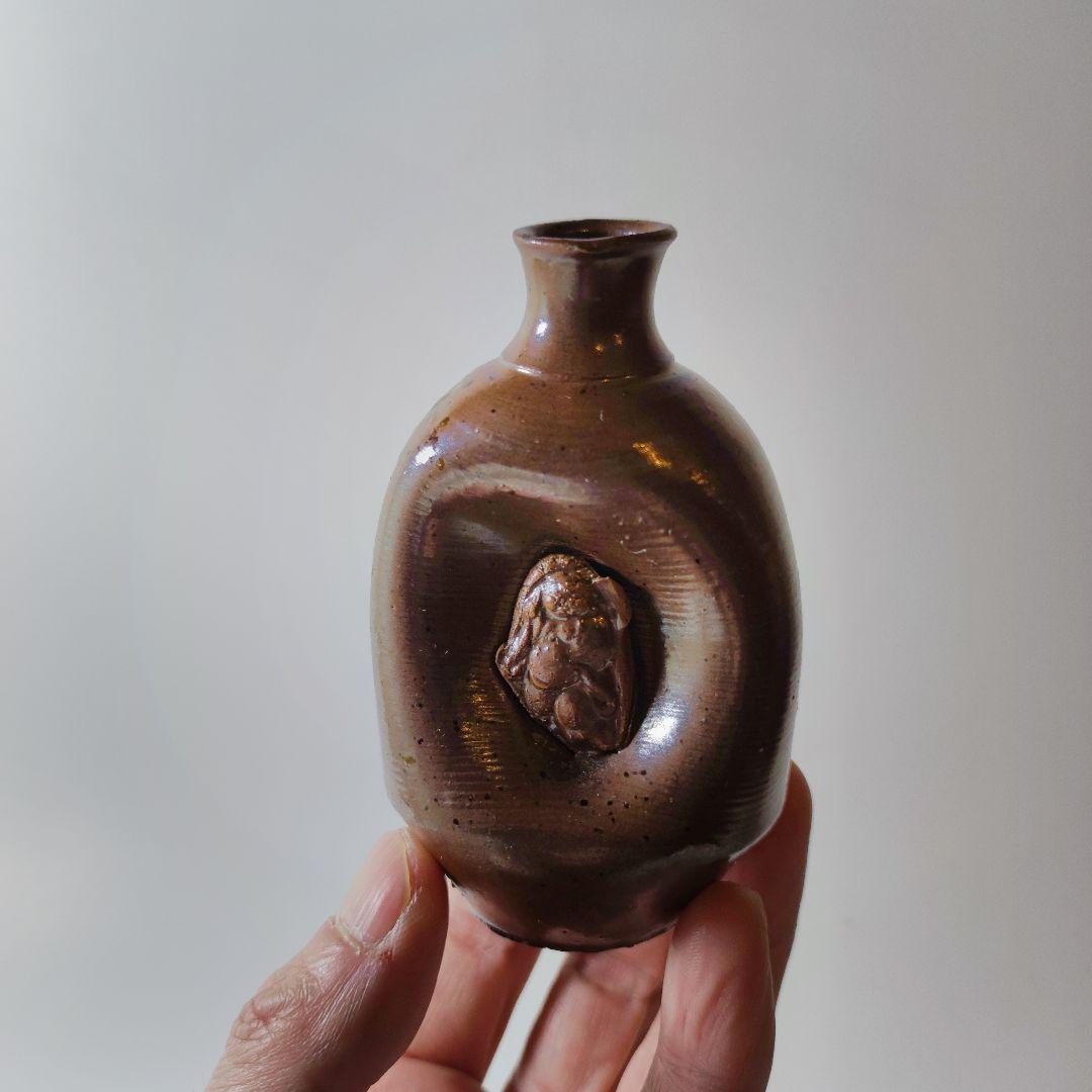 古丹波　栗皮釉へそ利き徳利