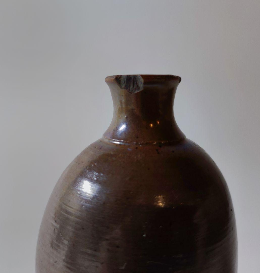 古丹波　栗皮釉へそ利き徳利