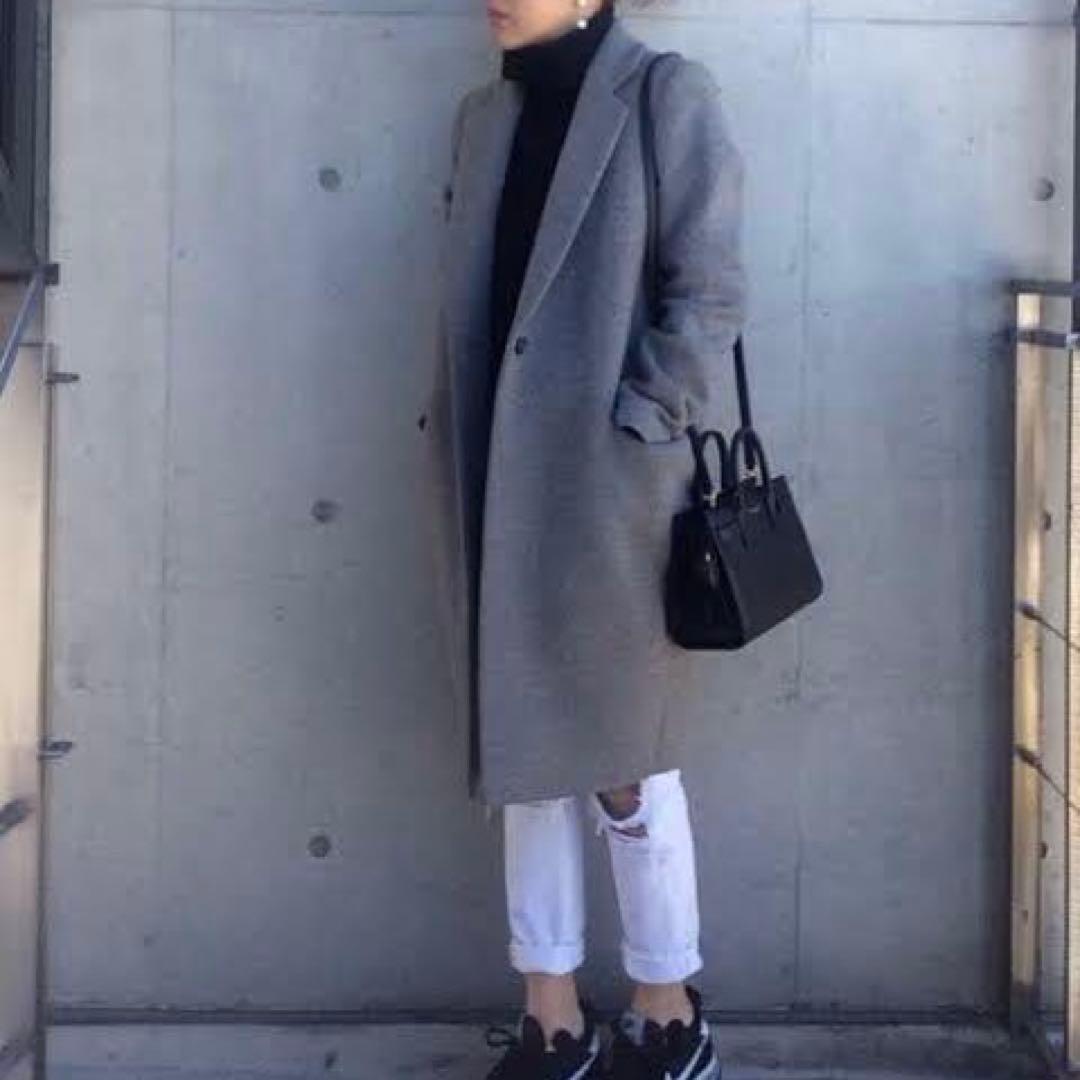 【良品】ENFOLD エンフォルド ライトメルトン テーラーコート　グレー　38