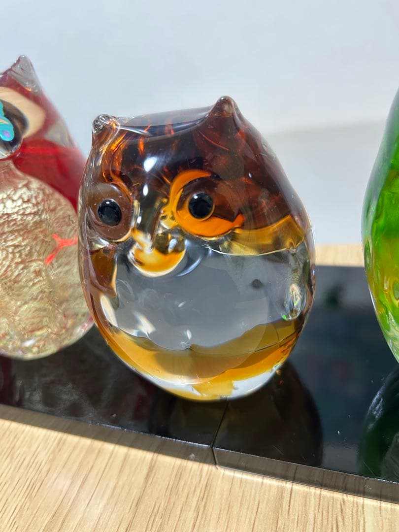 津軽びいどろ　ふくろう　セット