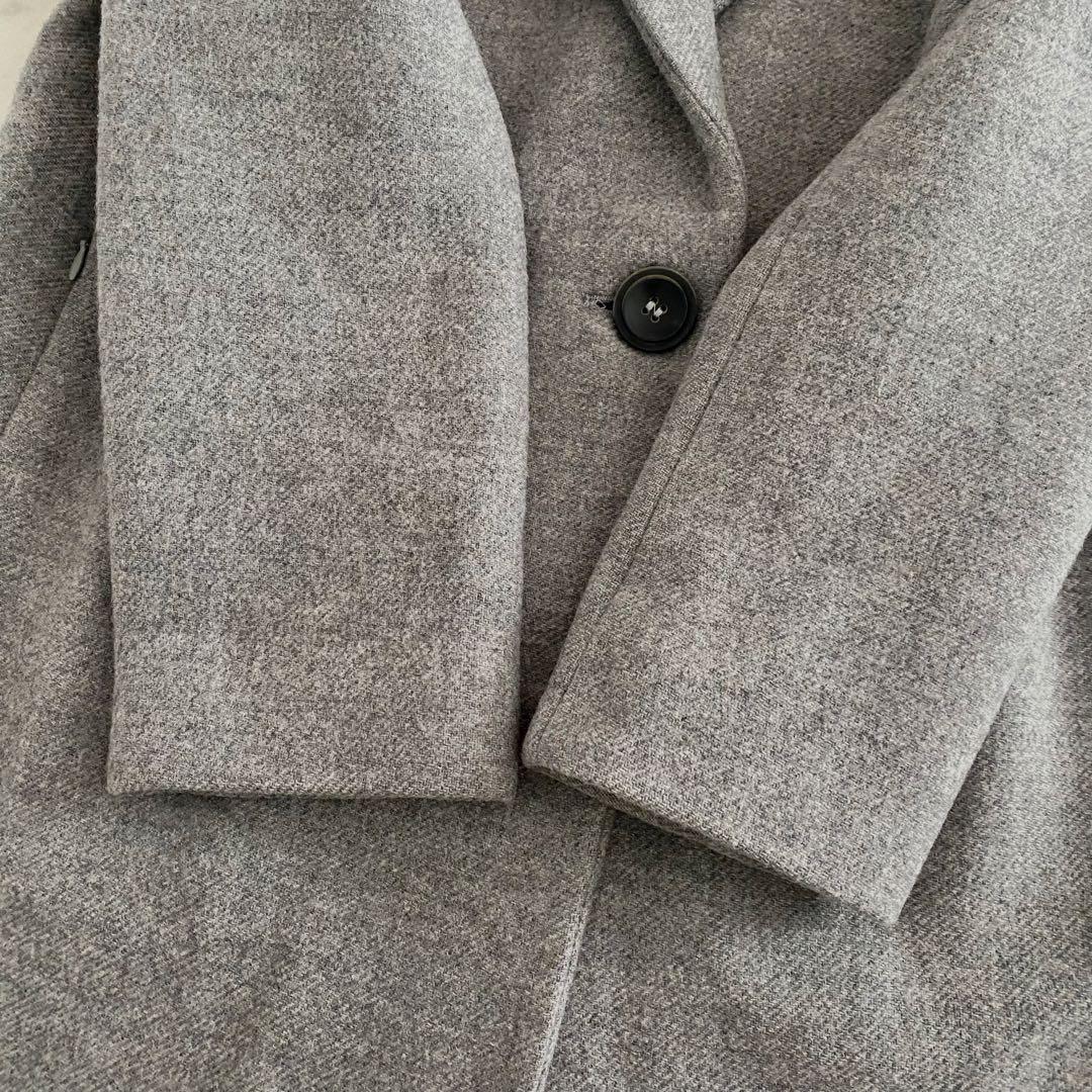 美品 ファビアナフィリッピ ファー付き レザー切り替えウールチェスターコート