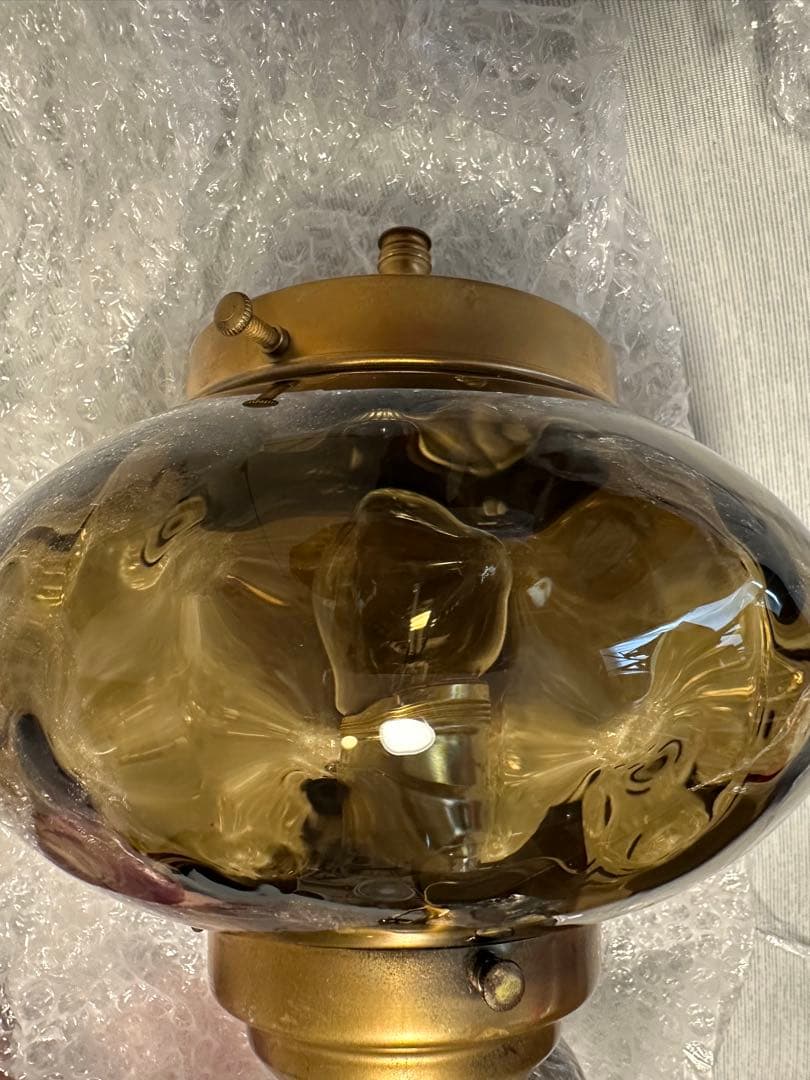 アメリカ製　1950s ヴィンテージ　ブラウンガラス　ランプ　ミッドセンチュリー