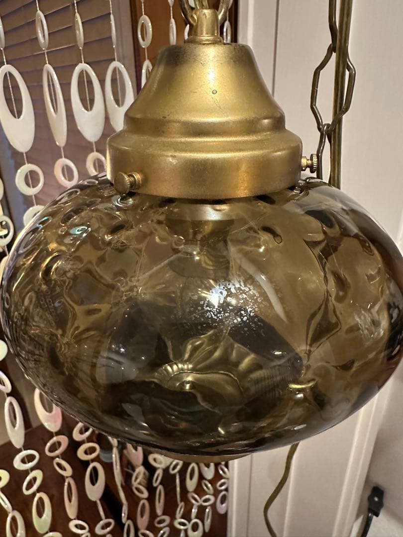 アメリカ製　1950s ヴィンテージ　ブラウンガラス　ランプ　ミッドセンチュリー