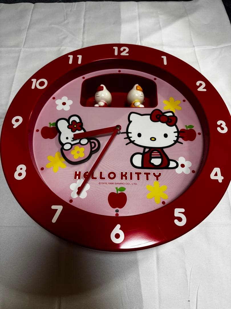 中古品　ハローキティ　キティちゃん　レトロ　壁掛け時計　からくり時計　掛時計