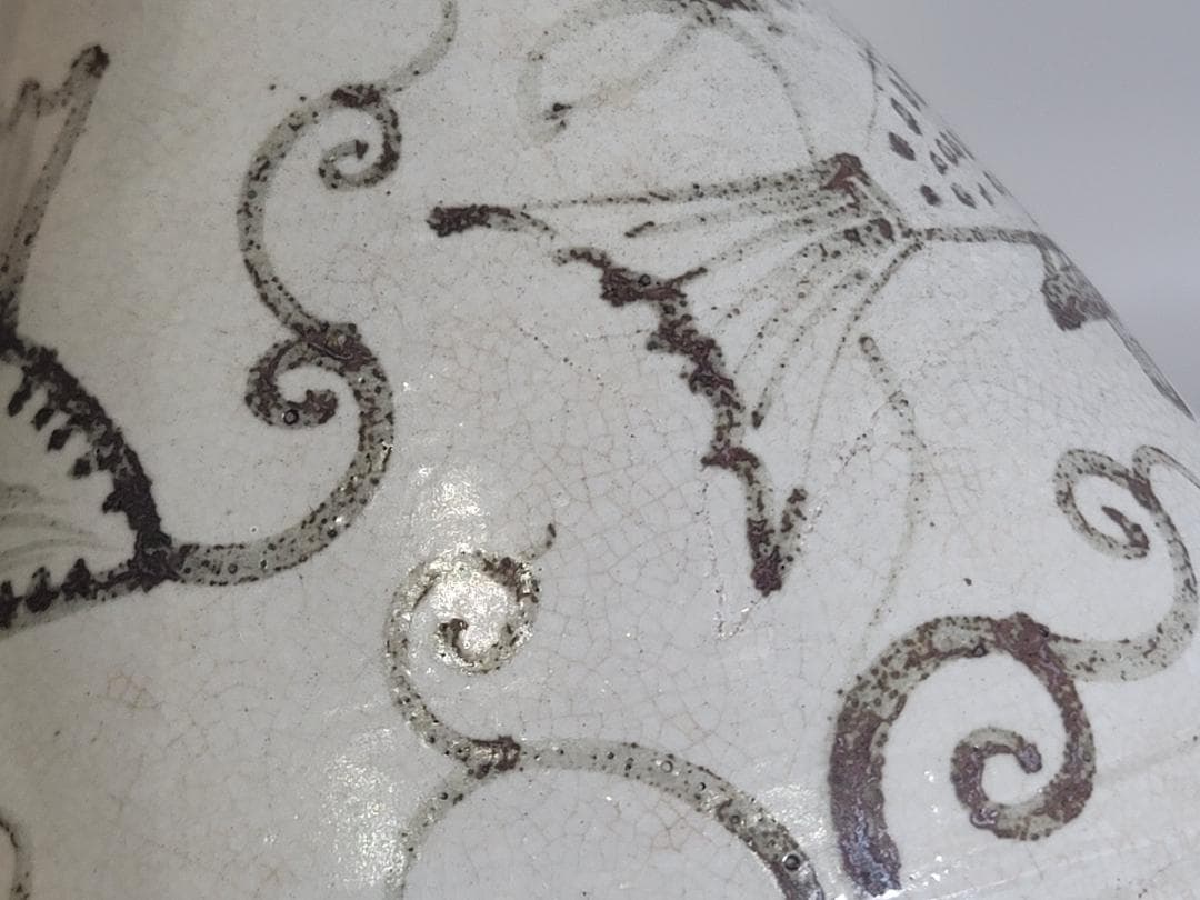 古美術 李朝 魚紋 花瓶