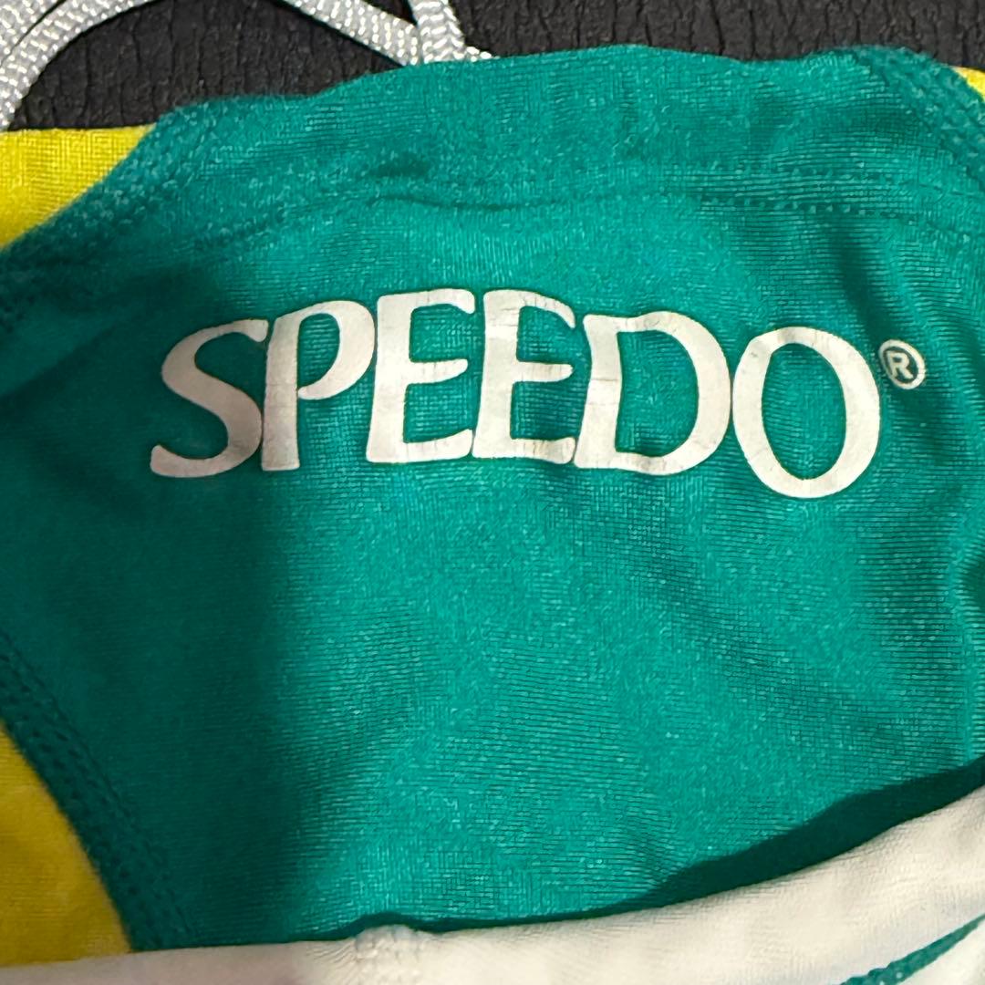 Speedo 競泳用水着 グリーン/イエロー 140サイズ