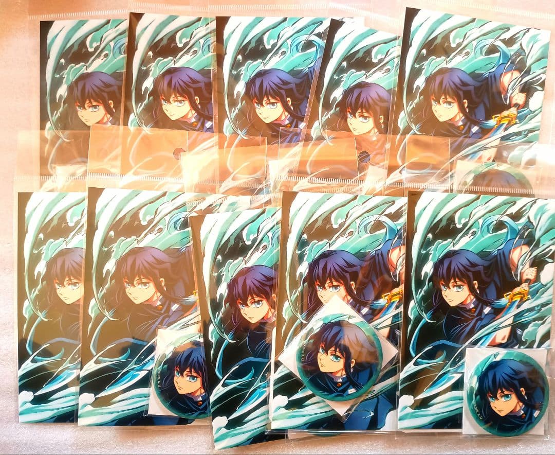 【時透無一郎】アニメ　鬼滅の刃　全集中展　缶バッジ　ポストカード