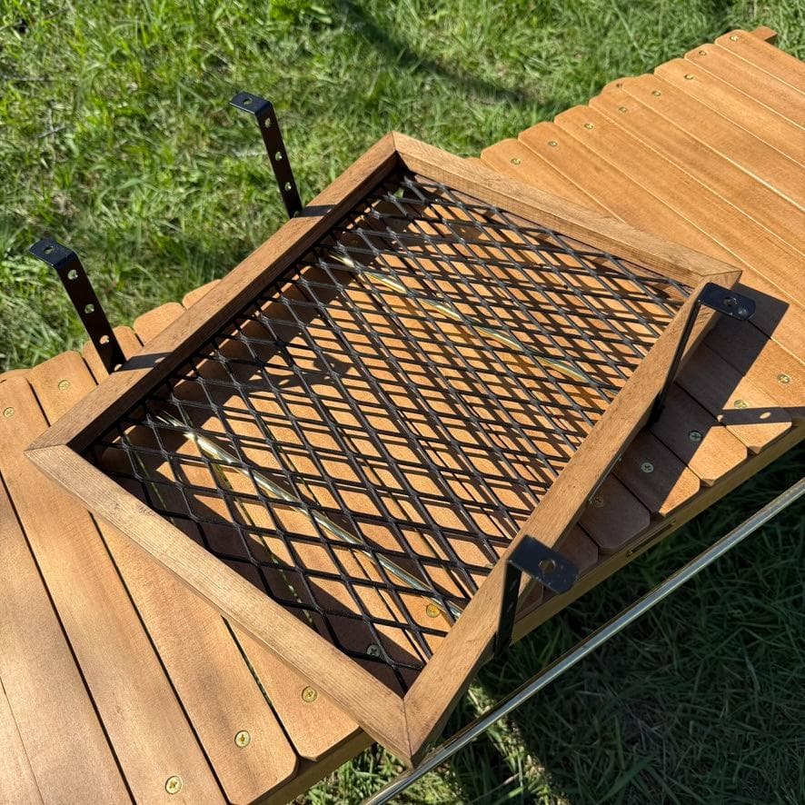 タフ丸金具 ウォルナット 木×エキスパンドメタル×真鍮パーツ IGTフレーム対応