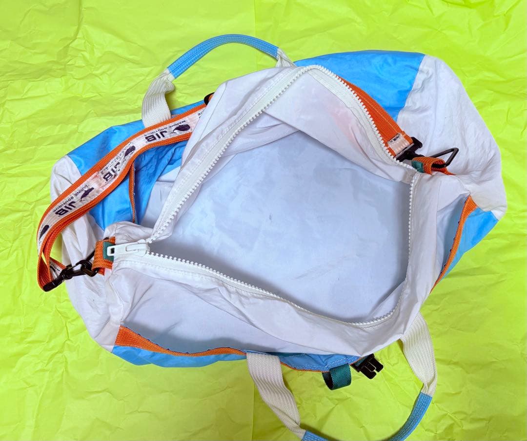 JIBボストンバッグ 水色×オレンジ×白