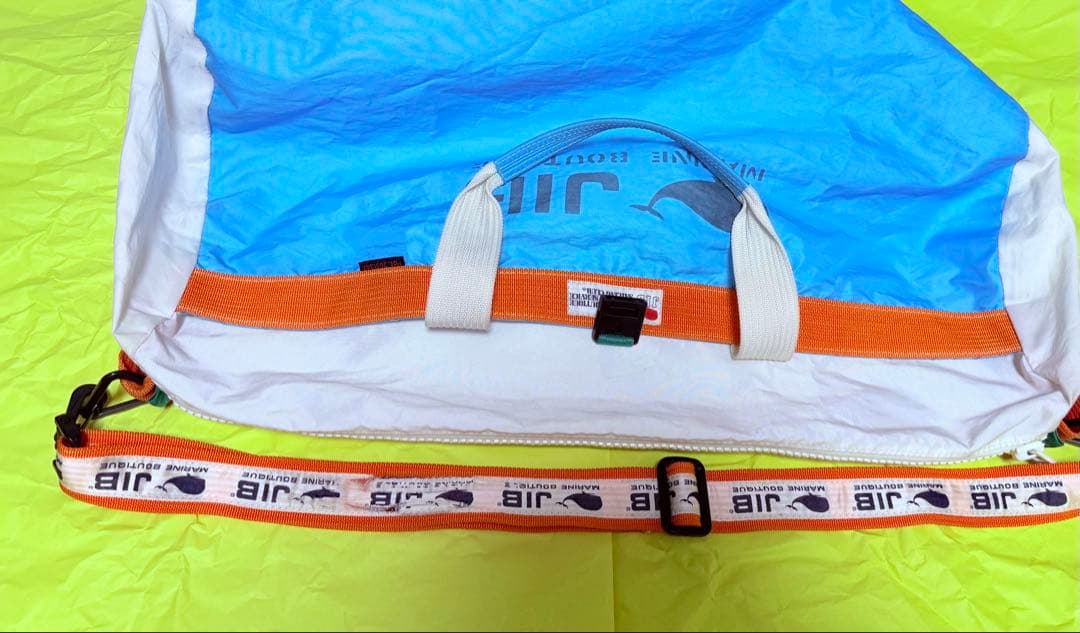 JIBボストンバッグ 水色×オレンジ×白