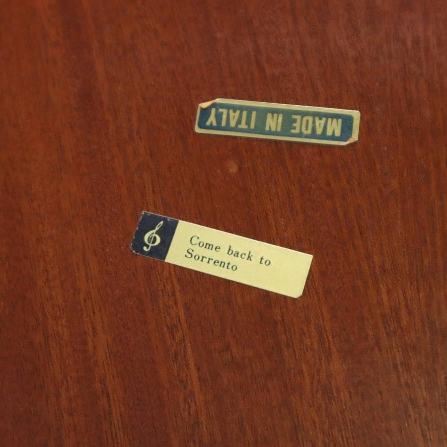 値下イタリア製 オルゴール付象嵌細工サイドテーブル 帰れソレントへ クラシカル