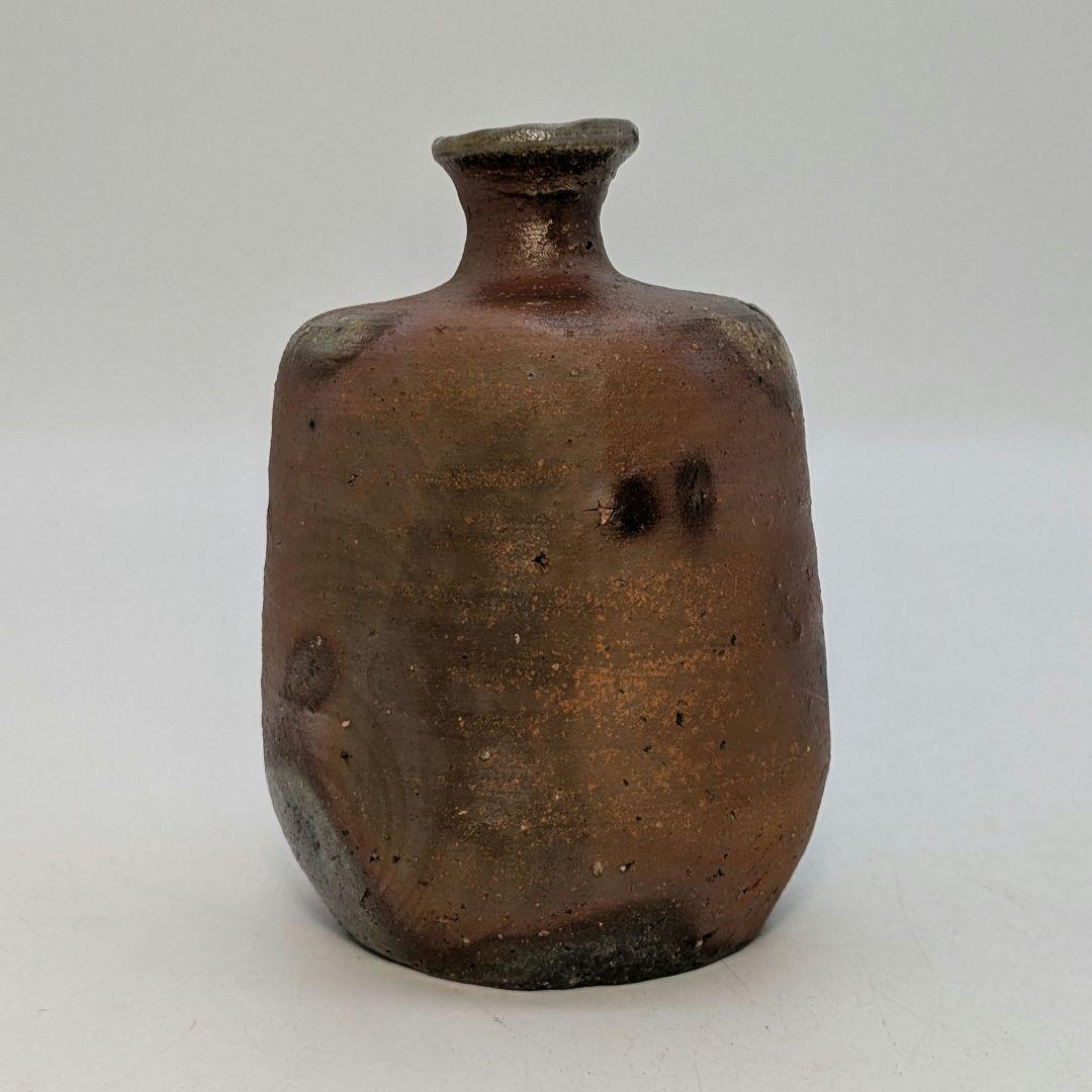 岡山県重要無形文化財 金重道明 備前焼 伊部徳利&酒呑 共箱合布栞 酒器 食器