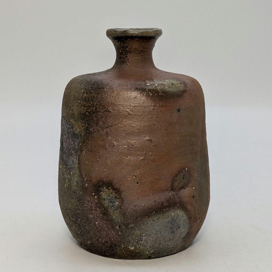 岡山県重要無形文化財 金重道明 備前焼 伊部徳利&酒呑 共箱合布栞 酒器 食器