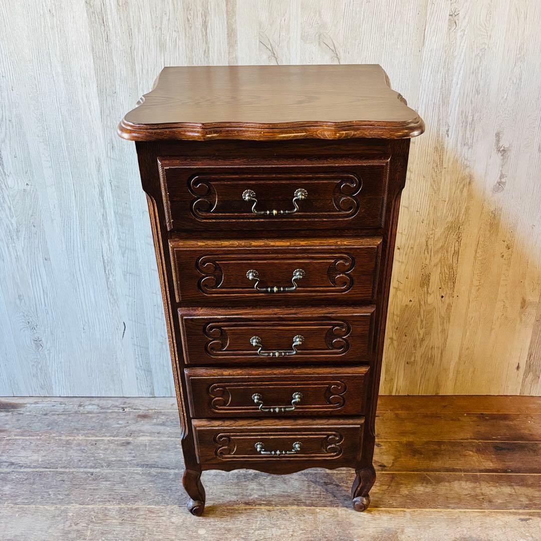 木製 5段チェスト チェスト 高級 輸入家具 ブルージュ クラシック猫脚 欧風