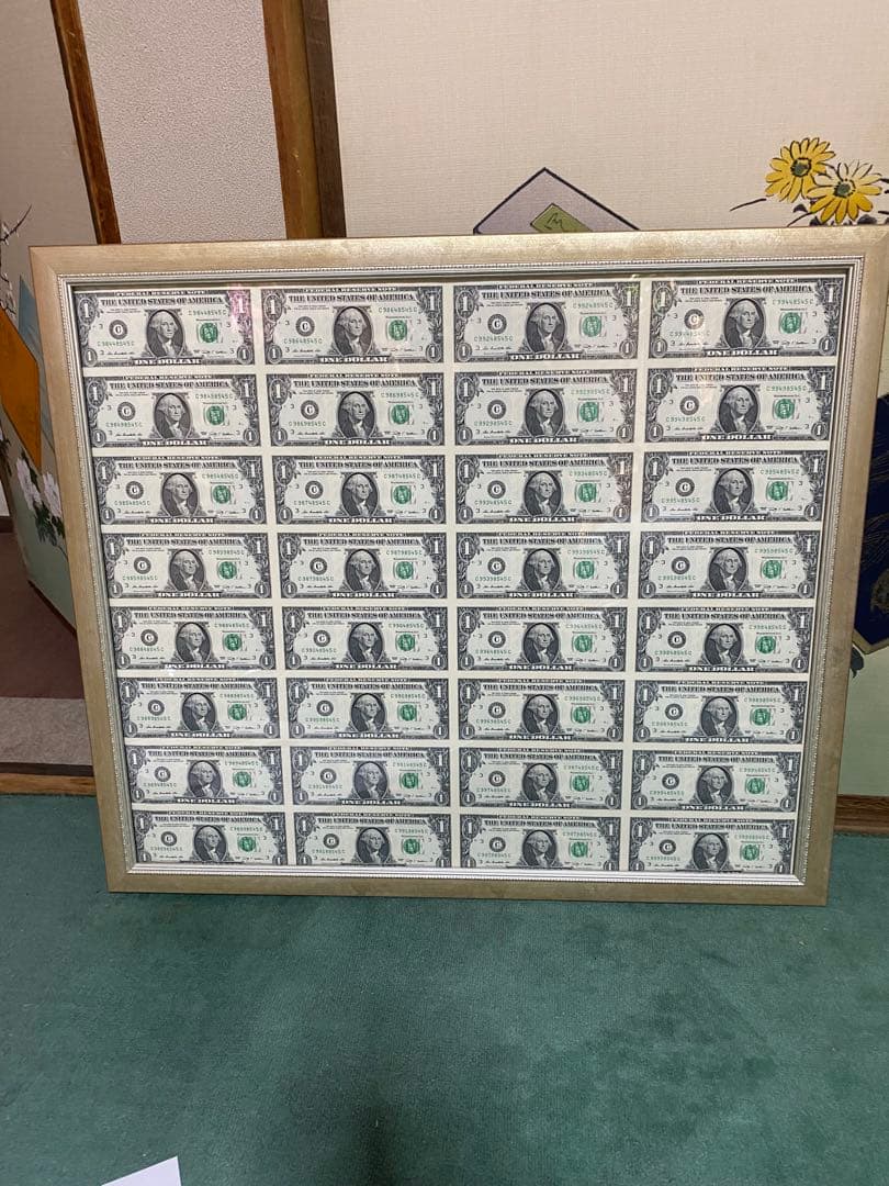 アメリカ1ドル紙幣フレームアート