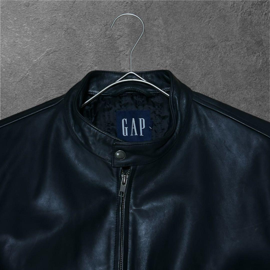 90s 00s OLD GAP 本革 シングルライダース レザージャケット
