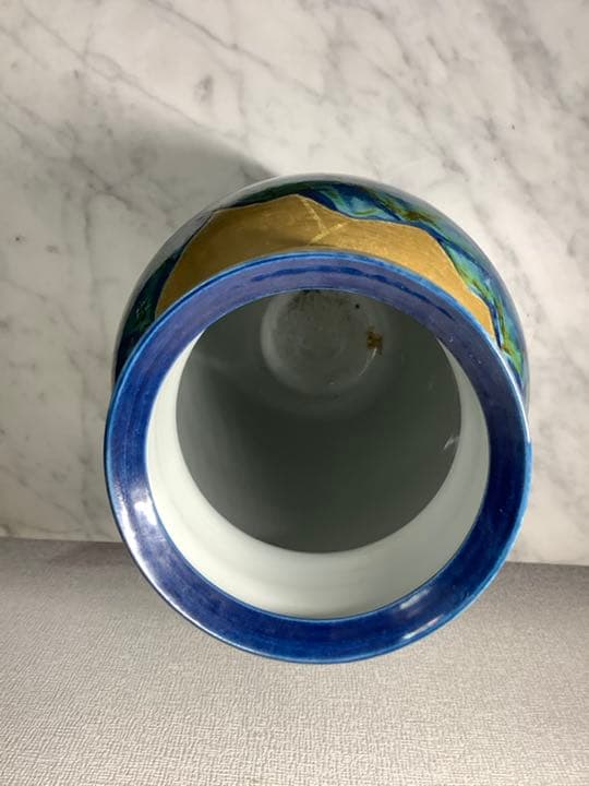 『値下げ』九谷焼　山岳図　花瓶　藤村豊秋作