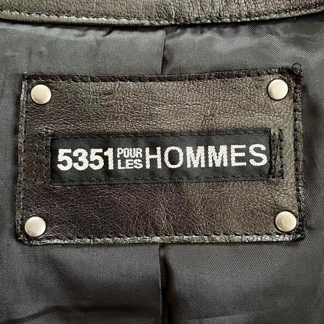 5351 POUR LES HOMMES シングルライダースジャケット レザー