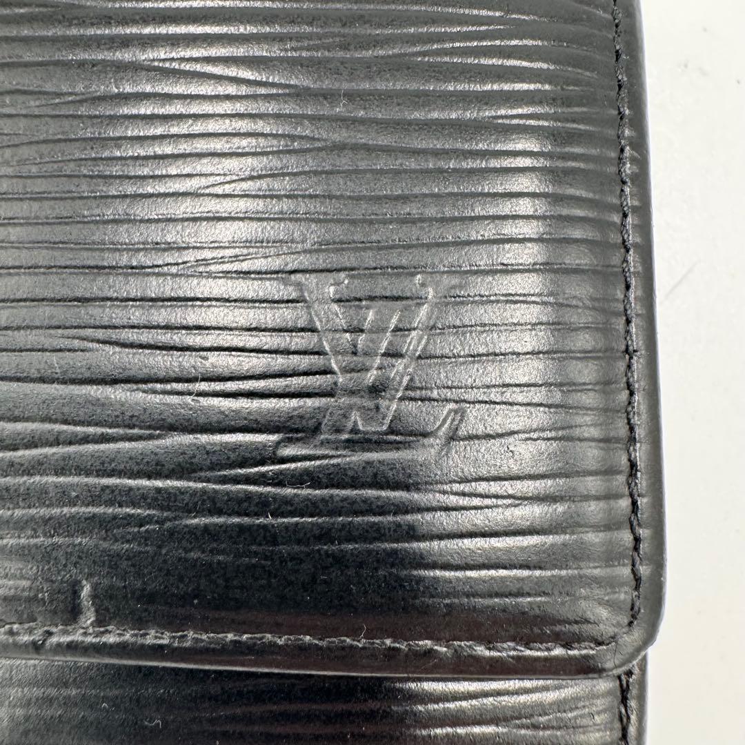 ルイ ヴィトン エピ ポルトモネ ビエ カルトクレディ レザー 3つ折財布 黒