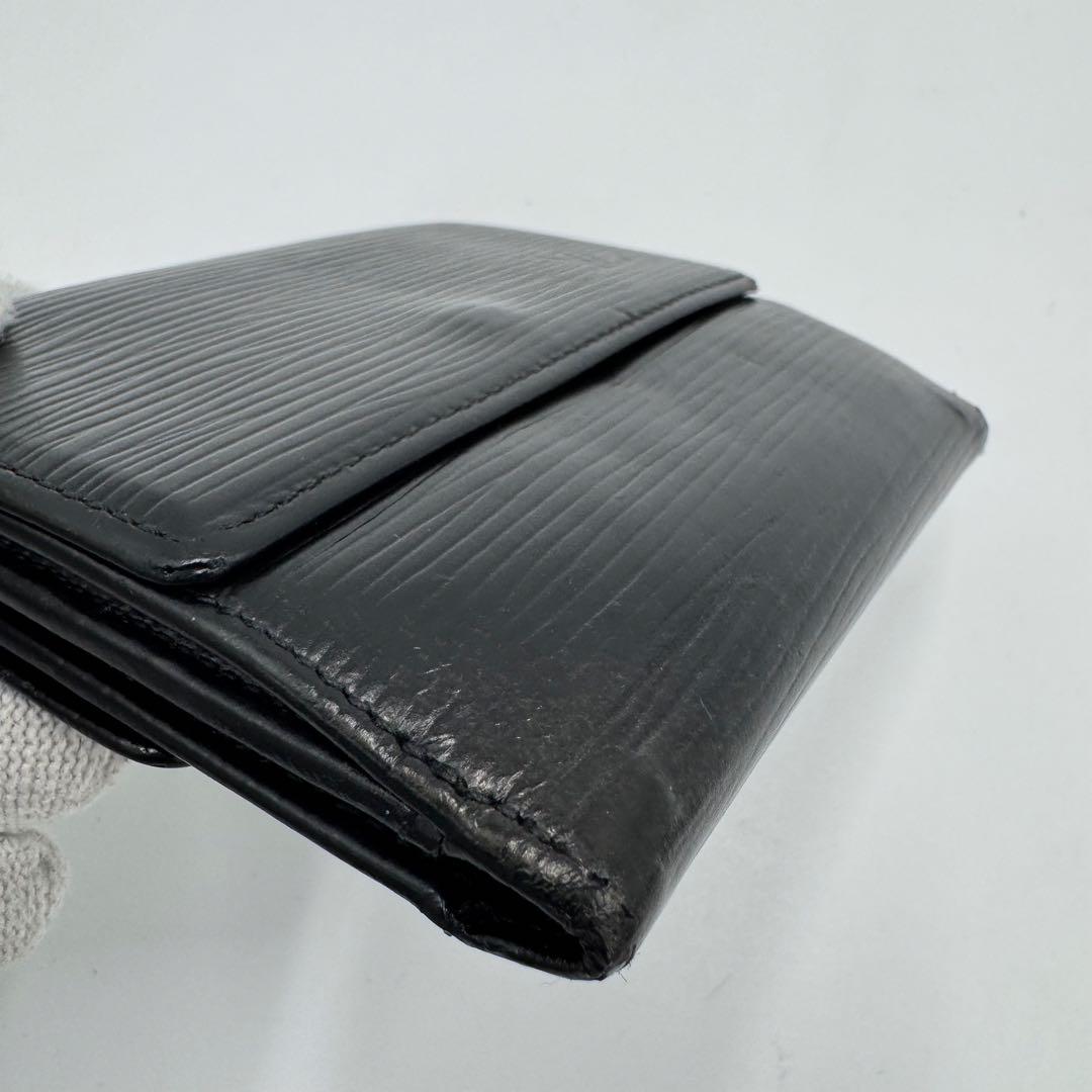 ルイ ヴィトン エピ ポルトモネ ビエ カルトクレディ レザー 3つ折財布 黒