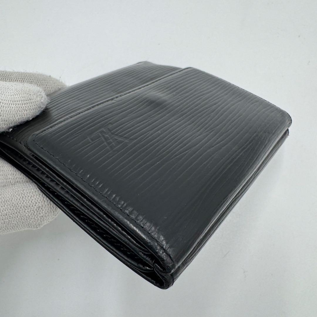 ルイ ヴィトン エピ ポルトモネ ビエ カルトクレディ レザー 3つ折財布 黒